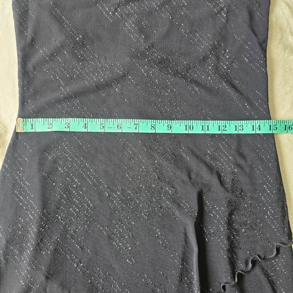 Women's Black Spaghetti Strap Asymmetrical Party Dress - Picture 13 of 16